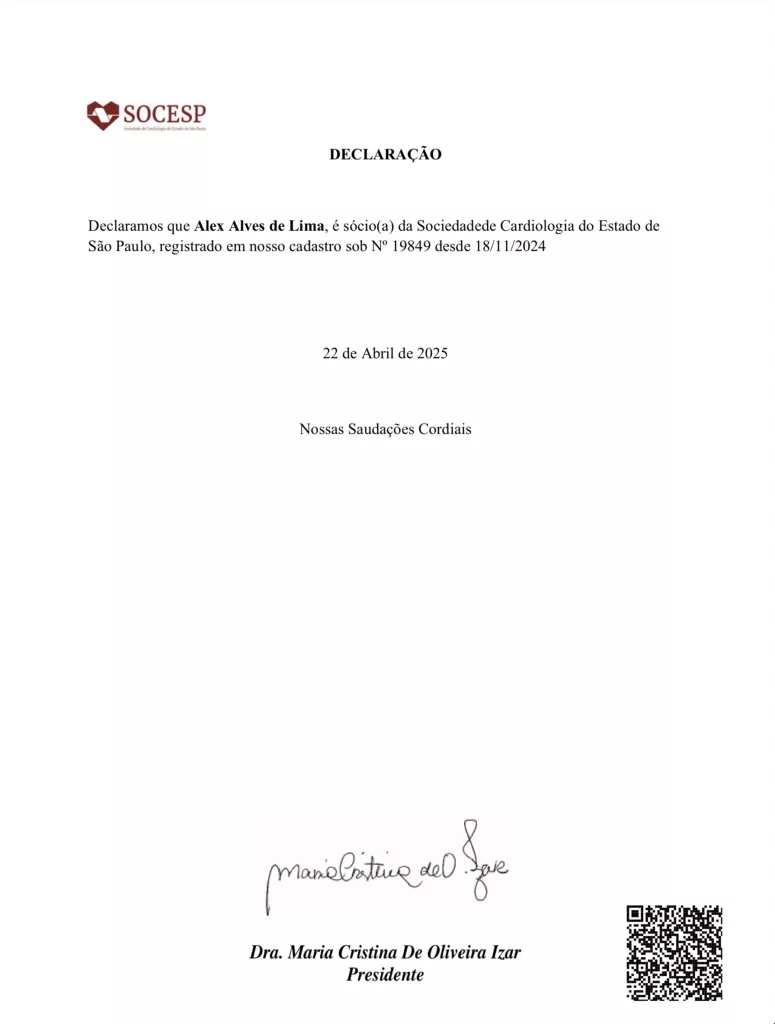 Declaração de membro socesp - Dr Alex Alves de Lima